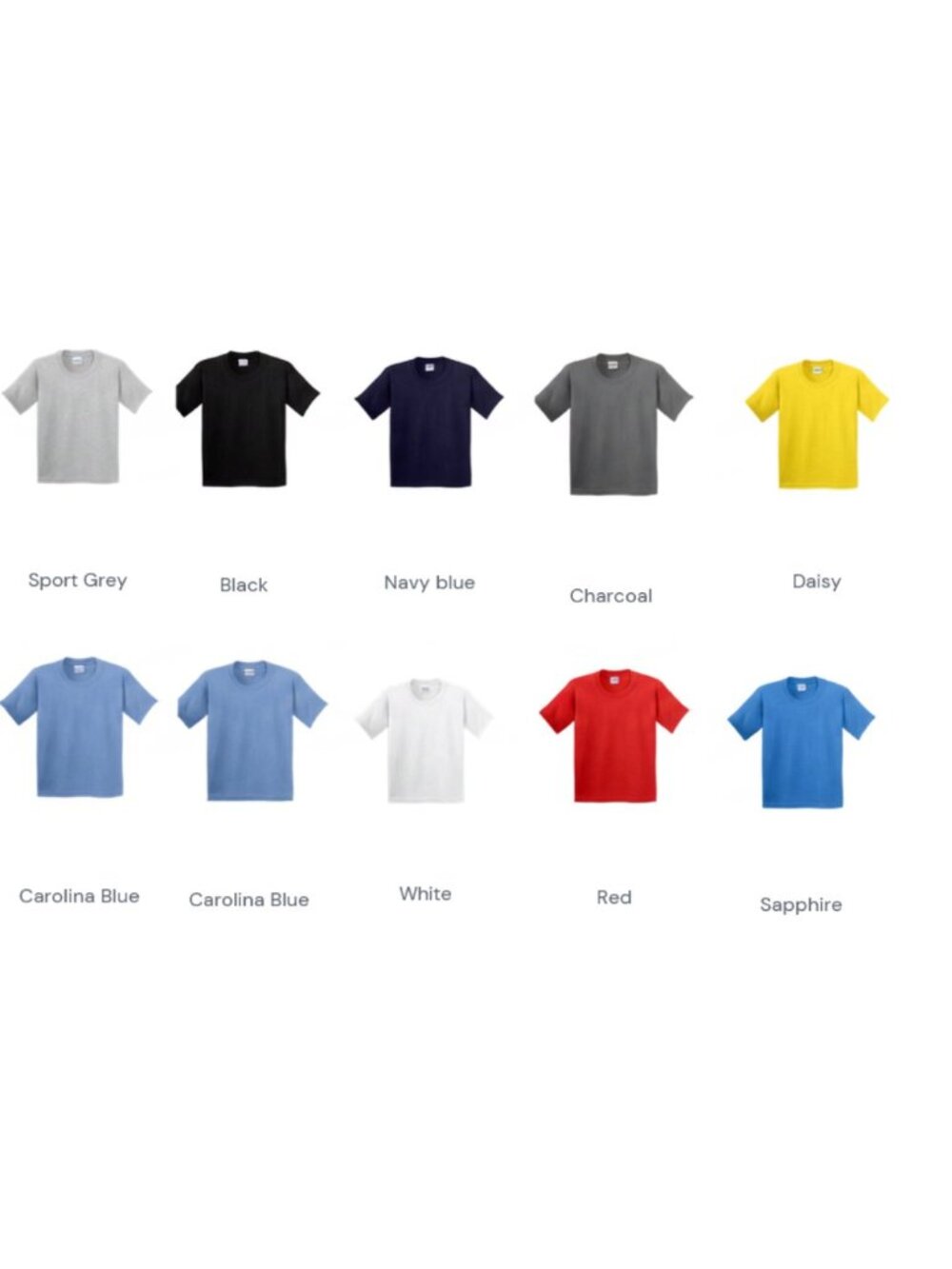 Gildan Heavy Cotton Kids T Shirts Bundle of 10